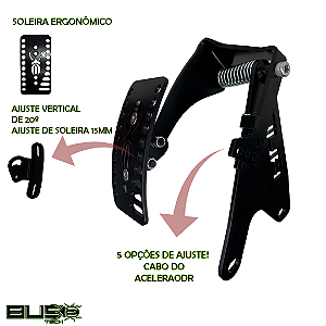 Pedal Acelerador Suspenso BugTech 2024 Preto