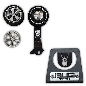 Kit Pedal Roller Para Fusca 3 Calotas Cromado