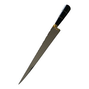 Faca Javalizeira 12 polegadas em aço inox cabo inteiro em chifre bovino natural.
