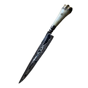 FACA ESPECIAL GAÚCHA AÇO DAMASCO 10'' CABO EM OSSO BOVINO