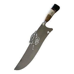 Faca mod. Nossa Senhora para churrasco aço inox 10" cabo misto