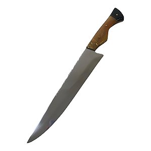 Faca para churrasco FULL TANG inox 8" cabo casco de cavalo