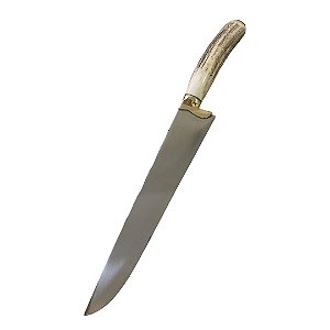 Faca para churrasco picanheira inox 10" cabo em chifre de cervo
