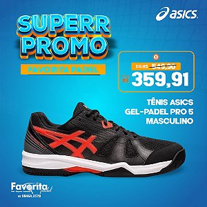 Tênis Asics Gel-Padel Pro 5 Masculino - Preto+Vermelho