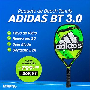 Raquete de Beach Tennis Adidas BT 3.0 Preta Verde e Limão