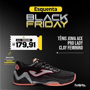 Tênis Joma Ace Pro Lady 2201 Clay Feminino Preto e Rosa