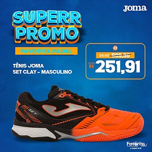 Tênis Joma Set Clay Masculino - Preto+Laranja