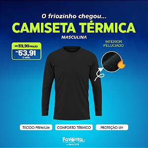 Camiseta Térmica Masculina - Preta