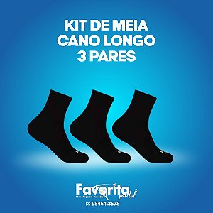 Kit de meias masculino - 3 pares