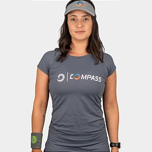 Baby Look Compass Feminina - Cinza