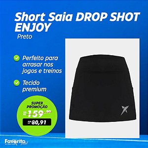 Short Saia DROP SHOT ENJOY - Preto