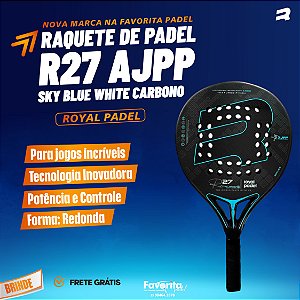 Raquete de Padel Royal Padel R27 AJPP Sky Blue White Carbono