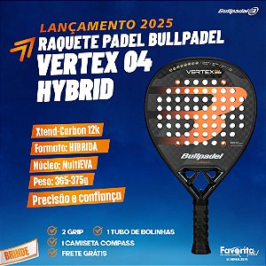 Raquete Padel Bullpadel Vertex 04 Hybrid 2025 Carbono 12k