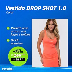 Vestido short DROP SHOT 1.0 Coral
