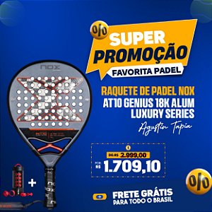 Raquete de Padel AT10 GENIUS 18K Alum 2025 | NOX - by Agustín Tapia Luxury Series