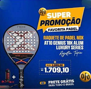 Raquete de Padel AT10 GENIUS 18K Alum 2025 | NOX - by Agustín Tapia Luxury Series