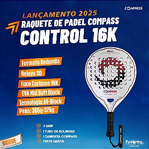 Raquete de Padel Compass Control 16k 2025
