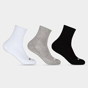 Meia Cano Longo Masculina - kit 3 pares