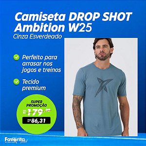 Camiseta DROP SHOT Ambition W25 - Cinza Esverdeado
