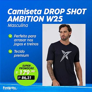 Camiseta DROP SHOT Ambition W25 - Preto Masculina
