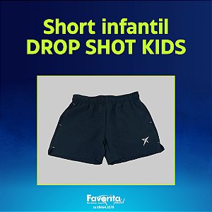 Short infantil DROP SHOT KIDS – Preto