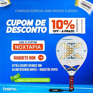 Raquete de Padel Nox AT10 Luxury Genius 18K Alum Buenos Aires Edição Exclusiva - Agustin Tapia