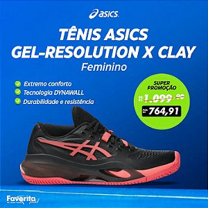Tênis ASICS Gel-Resolution X CLAY - Feminino Preto/Rosa