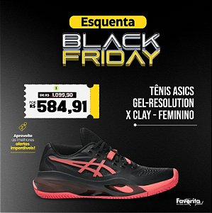 Tênis ASICS Gel-Resolution X CLAY - Feminino Preto/Rosa
