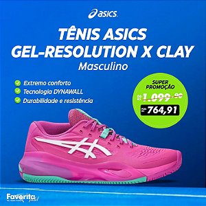 Tênis Asics Gel Resolution X Clay – Masculino Rosa e Verde