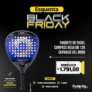 Raquete de Padel Compass Hexa GB 12k 2026 - Gervasio Del Bono