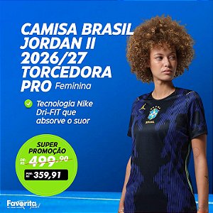 Camisa Brasil Jordan II 2026/27 Torcedora Pro Feminina
