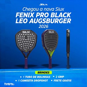 Raquete de Padel Siux Fenix Pro Black 2026 - Leo Augsburger