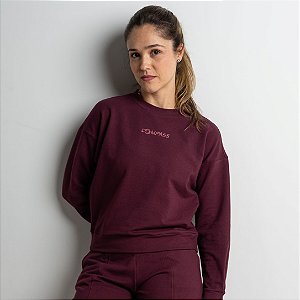 Cropped Compass Manga Longa Vermelho Escuro