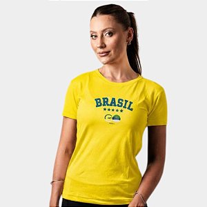 Camiseta Go Padel Go Brasil Feminina Amarela