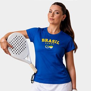 Camiseta Go Padel Go Brasil Feminina Azul