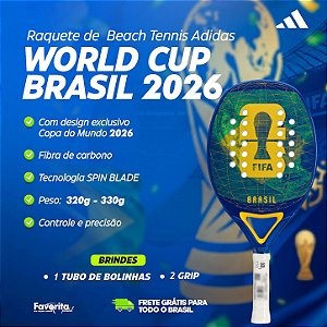 Raquete de Beach Tennis Adidas World Cup Brasil 2026