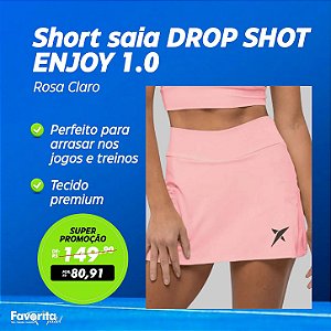 Short saia DROP SHOT ENJOY 1.0 Rosa Claro
