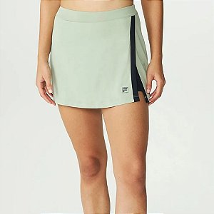 Short Saia Fila Slit Match Feminino Verde Chino/Preto