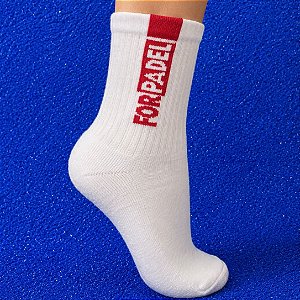 Meia For Padel 2026 Feminina Branco/Vermelho