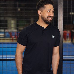 Camiseta Polo Elegance Go Padel Masculina Preto