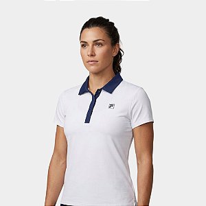 Polo Fila F-Box Tennis Basic II Feminina Branco/Marinho