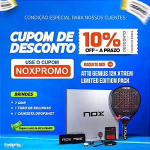 Raquete de Padel Nox AT10 GENIUS 12K XTREM LIMITED EDITION PACK