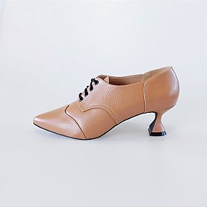 OXFORD SALTO TACA COURO NUDE MEDIO CONFORTAVEL