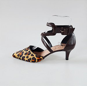 SCARPIN SALTO FINO COURO ONCA CAFE CONFORTAVEL