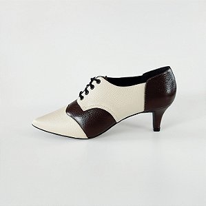 OXFORD SALTO FINO COURO OFF WHITE CAFE CONFORTAVEL
