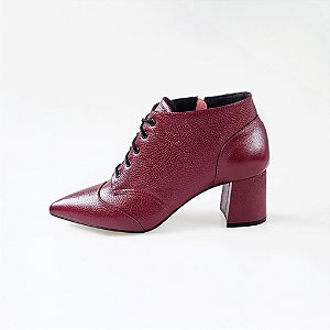 BOTA SALTO BLOCO COURO MARSALA CONFORTAVEL