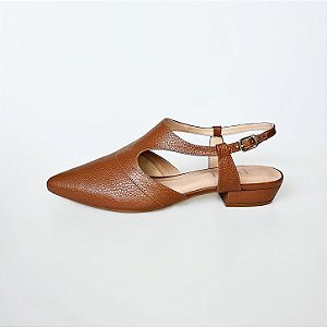 SCARPIN SALTO BLOCO MARROM CONFORTAVEL