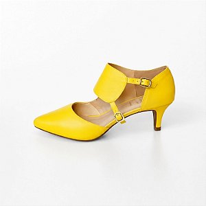 SCARPIN SALTO FINO AMARELO CONFORTAVEL