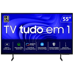 Smart TV 55” 4K Samsung 55DU7700 LED, Processador Crystal, Gaming Hub, AI Energy Mode, Alexa built in, Wi-Fi, Bluetooth, USB e HDMI - BIVOLT