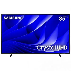 Smart TV 85” 4K Samsung Ultra HD 85DU8000 com processador Crystal 4K, Gamig Hub, AI Energy Mode, Alexa built in, Wi-Fi, Bluetooth, USB e HDMI
